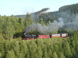 Dampfzug unterwegs auf der Harzquerbahn (2007)