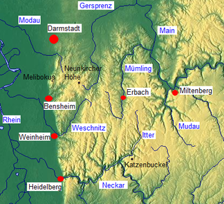Übersichtskarte Odenwald