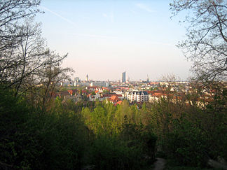 Blick vom Fockeberg auf Leipzig
