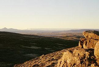 Blick vom Gipfel des Hestfjall Richtung Baula und Holtavörðuheiði