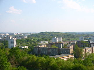 Der Kienberg (Bildmitte) von den Ahrensfelder Bergen aus gesehen.