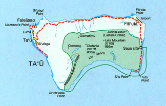 Lage des Lata im Nationalpark und auf Taʻū