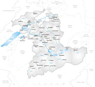 Karte Kanton BernCanton de Berne