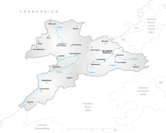 Karte Republik und Kanton Jura