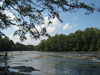 Der Chattahoochee River bei Norcross im Bundesstaat Georgia