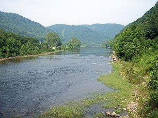Der Cheat River bei Rowlesburg, West Virginia