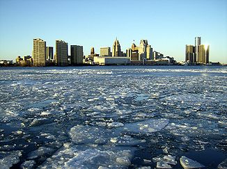 Der Detroit River im Winter