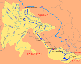 Verlauf der Damjanka (Демьянка) im Norden des Einzugsgebiets des Irtysch