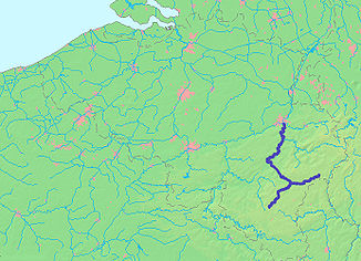 Lage der Ourthe in Belgien