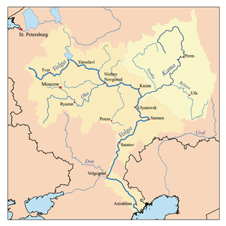 Flusssystem von Kama und Wolga