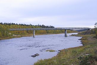 Brücke von Kuttura über den Ivalojoki bei Inari