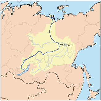 Verlauf der Lena im östlichen Sibirien