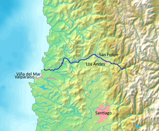Verlauf des Río Aconcagua