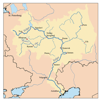 Die Moskwa im Einzugsgebiet der Wolga