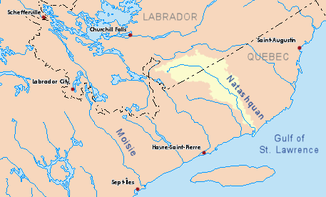 Einzugsgebiet des Flusses Rivière Natashquan in gelb
