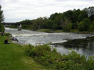 Stromschnellen am Rideau River gegenüber der Carleton University