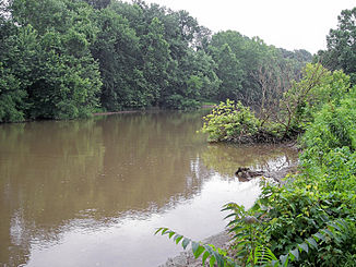 Sandy Creek flussaufwärts, kurz vor der Mündung in den Ohio River (2006)