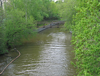 Der Fluss Setun unmittelbar vor seiner Mündung