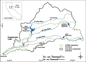 USGS-Karte des Einzugsgebietes des Yuba River