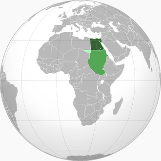 Dunkelgrün: Sultanat ÄgyptenHellgrün:Anglo-Ägyptischer SudanHellstes Grün:1919 vom Sudan an Italienisch Nordafrika abgetreten