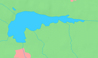 Die Karte zeigt Form und Lage des Roxen nördlich von Linköping