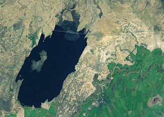 Der Basaka-See mit dem Awash (rechts)
