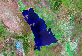 Der Beysehir-See aus dem Weltraum (Falschfarben)