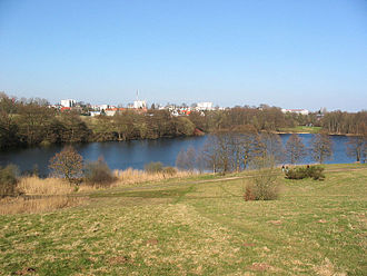 Blick auf den nordwestlichen Teil des Lankower Sees und Lankow