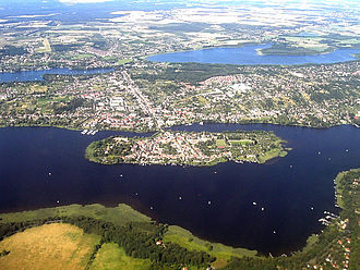 Blick über Werder/Havel in Richtung Großer Plessower See