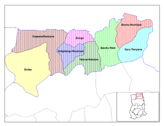 Lage des Bawku West Districts in der Upper West Region