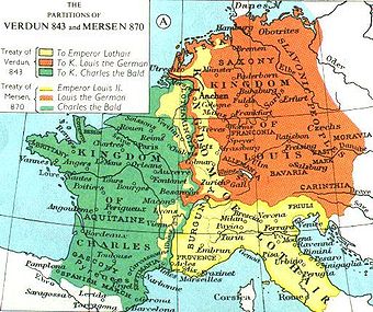 Das Frankenreich nach dem Vertrag von Meersen
