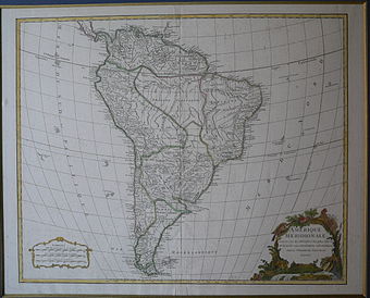 Didier Robert de Vaugondy: Karte von Südamerika 1750