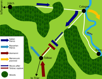 Karte der Schlacht von Zülpich