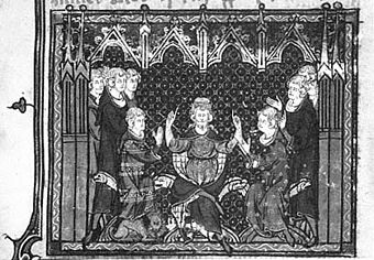 Karl Martell teilt das Frankenreich unter seinen beiden Söhnen auf