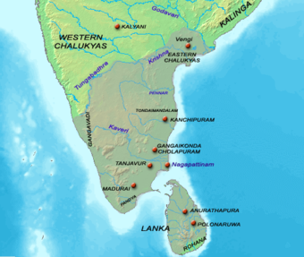 Das Chola-Reich während Rajarajas Herrschaft