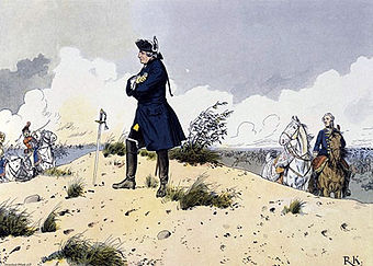 Friedrich II. nach der verlorenen Schlacht bei Kunersdorf