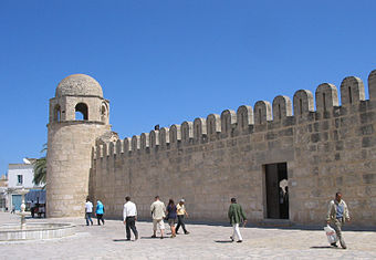 Eckturm der Großen Moschee von Sousse in Tunesien