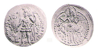 Münze Hormizds II. im Kuschanstil