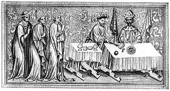 Karl IV. beim Krönungsmahl