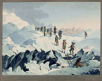 Saussure am Mont Blanc (1787) von Marquardt Wocher 1790