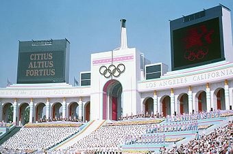 Das Los Angeles Coliseum während der Olympischen Sommerspiele 1984
