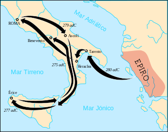 Pyrrhus' Marsch durch Italien und der Ort der Schlacht bei Asculum