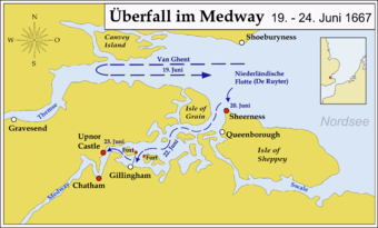 Verlauf des Überfalls im Medway