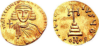 Anastasios II. auf einem Solidus