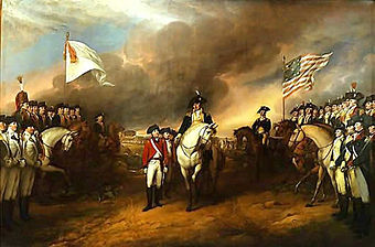 Die Amerikaner nehmen in Yorktown Lord Cornwallis und seine Armee gefangen