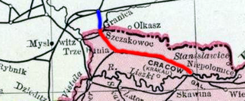Strecke der Bahnstrecke Dąbrowa Górnicza Ząbkowice–Kraków