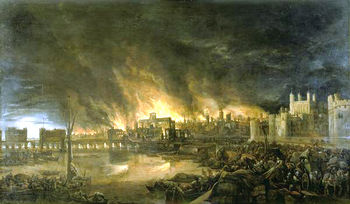Das Große Feuer von London am Dienstag, dem 4. September