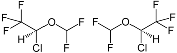 Strukturformeln der Enantiomere von Isofluran