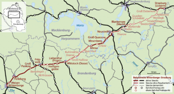 Strecke der Bahnstrecke Wittenberge–Strasburg