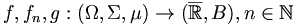 f,f_n,g:(\Omega,\Sigma,\mu)\rightarrow(\overline\mathbb R,B), n\in\mathbb N